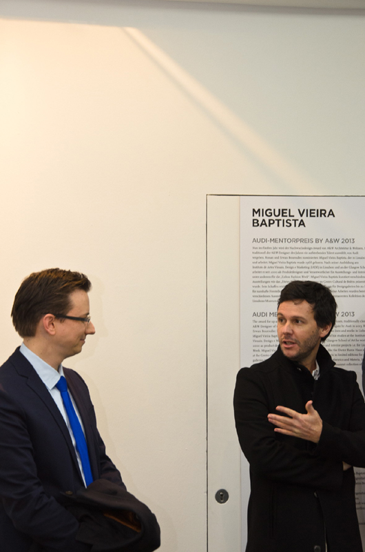 Gewinner des Audi Mentorpreis by A&W, Miguel Vieira Baptista, mit André Georgi, Audi Produktdesign Studio München, Foto: Burat